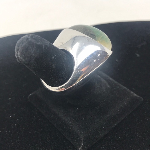 PIANEGONEA sterling silver green stone Cocktail ring - Picture 5 of 8